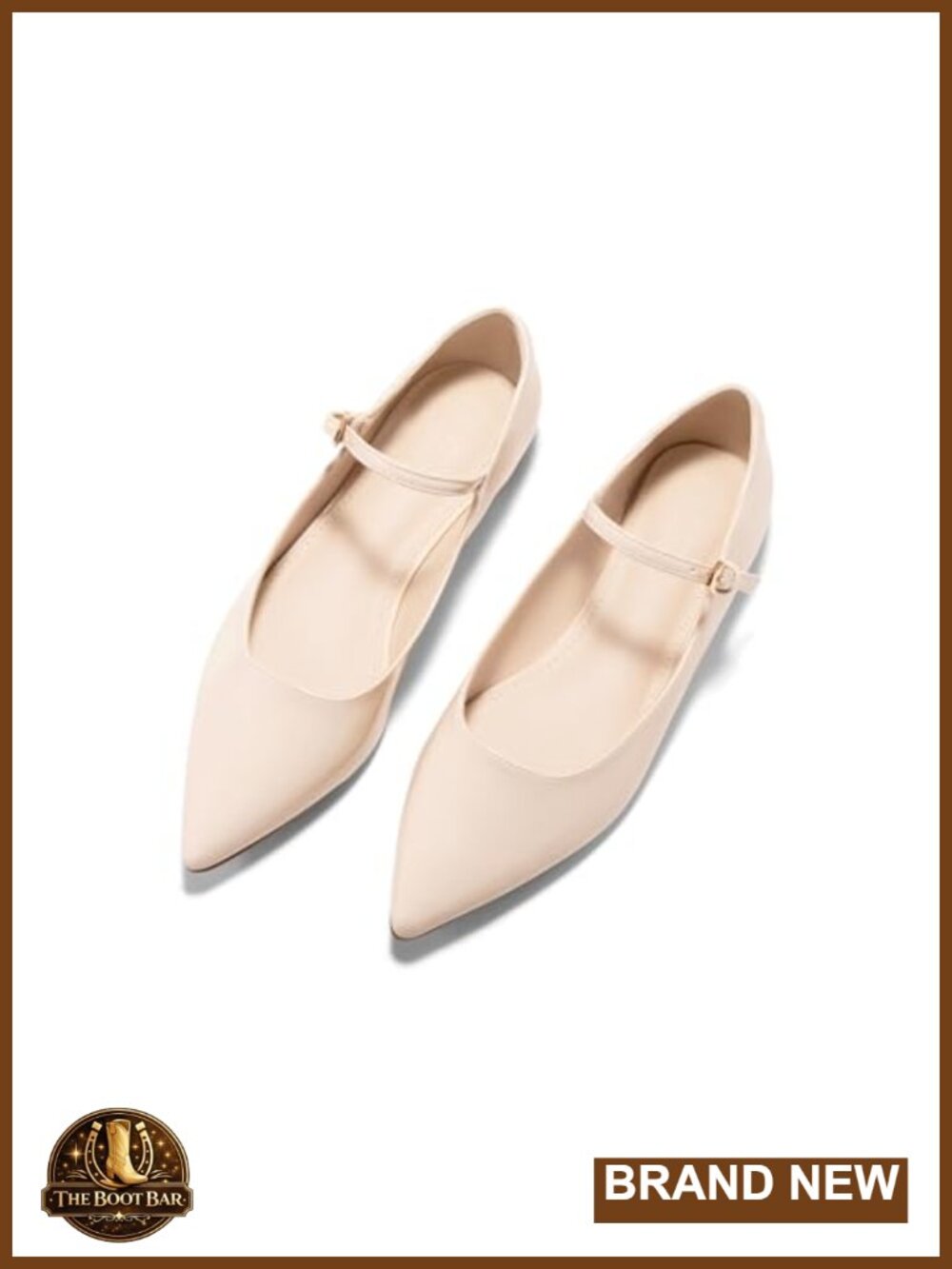 Womens Mary Jane Flats Closed Pointed Toe Ballet Flats Work Shoes